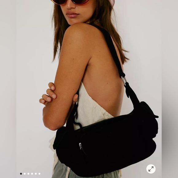 Free People Handbags - Free People Siren Black Suede Shoulder Bag - NWOT